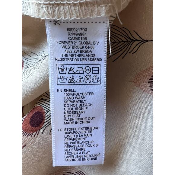 Forever 21 Peacock Feather Romper with Pockets Pale Pink Women’s M - Picture 8 of 8